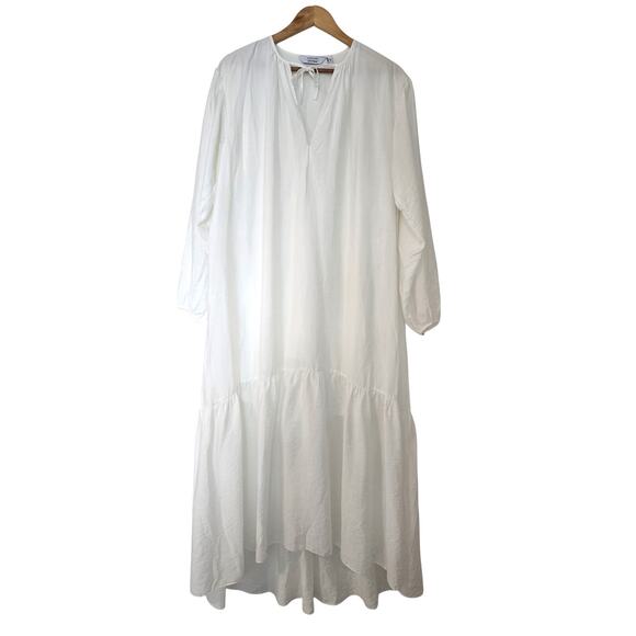 & Other Stories Voluminous Maxi Dress White Size S Oversized Tired Kaftan - Picture 2 of 10